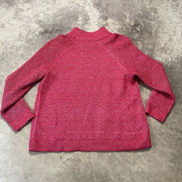 Talbots Sweater Womens 3X Pink Textured Stitch Knit Mockneck Straight Hem - Picture 4 of 7